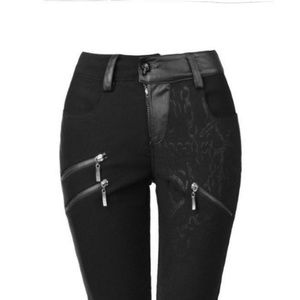 Punk Rave Pencil Pants with chain pattern - NWOT